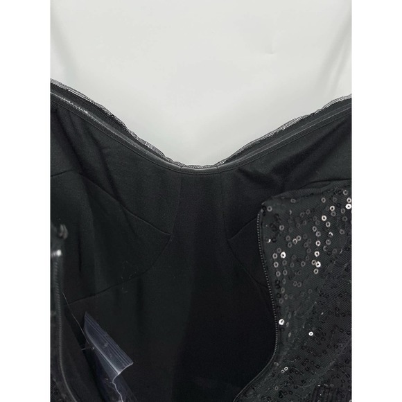 City Chic Luxe NWT Black Sequin Pleated Aurora Fit & Flare Maxi Midi Dress Sz 12 - Picture 15 of 15